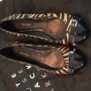 White House Black Market Animal Print Flats with Black Accents 6.5